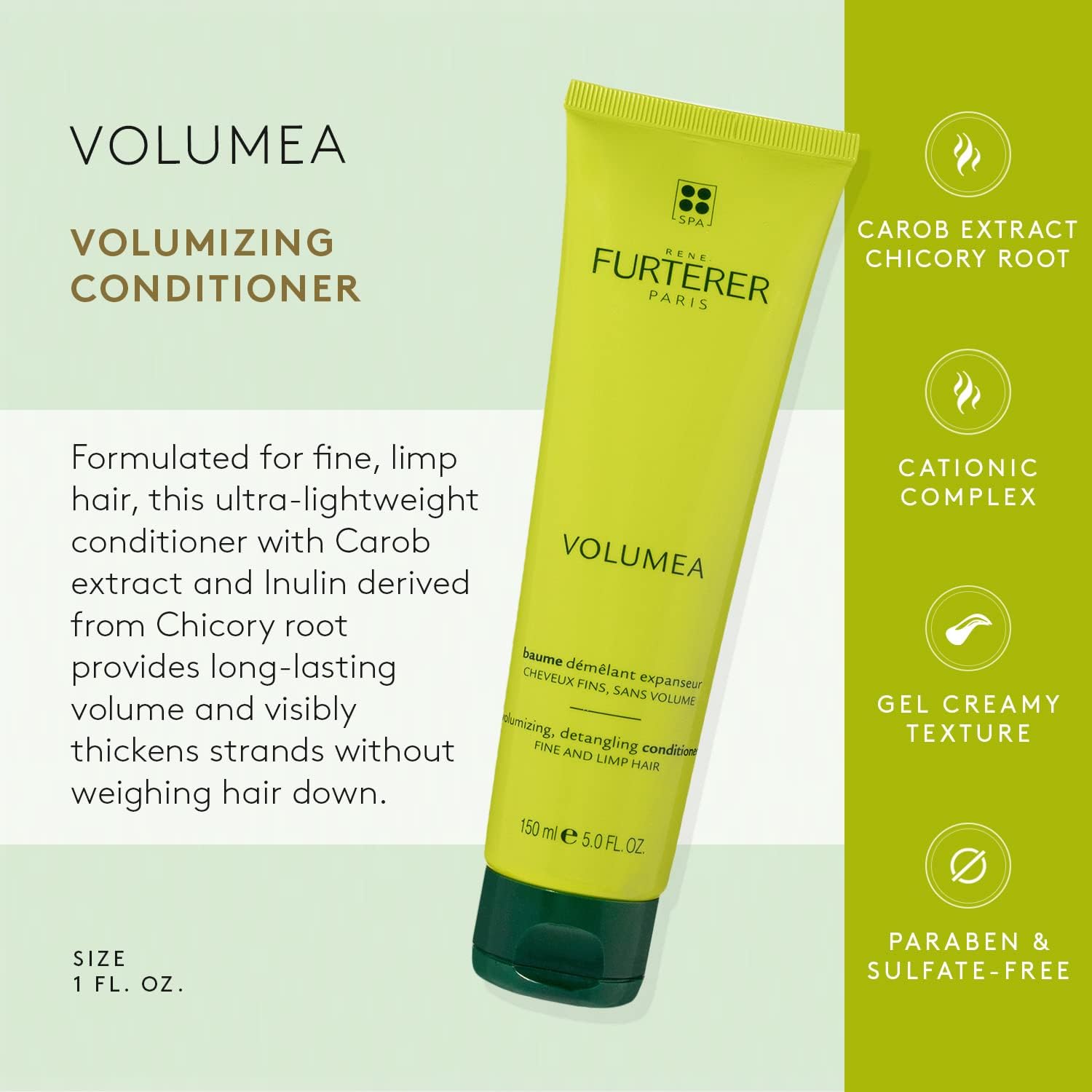 Rene Furterer Volumea Volume Conditioner- Lightweight Volumizing Conditioner for Fine, Limp Hair with Natural Body 150ml