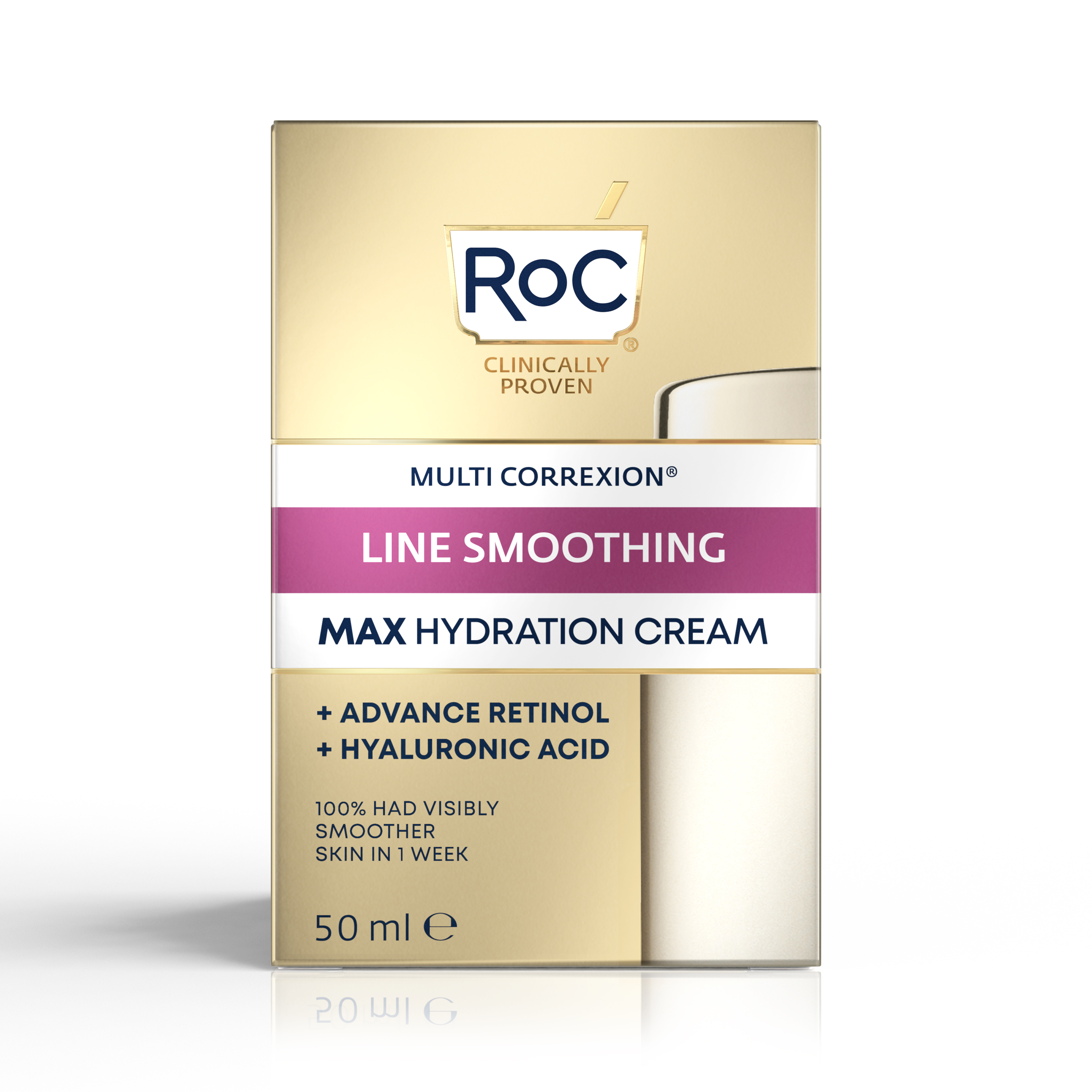 Roc Retinol Correxion Line Smoothing Max Hydration Cream Fragrance Free, Deep Hydration Anti-Aging Face Cream with Pure Retinol for Fine Lines & Wrinkles – 50ml