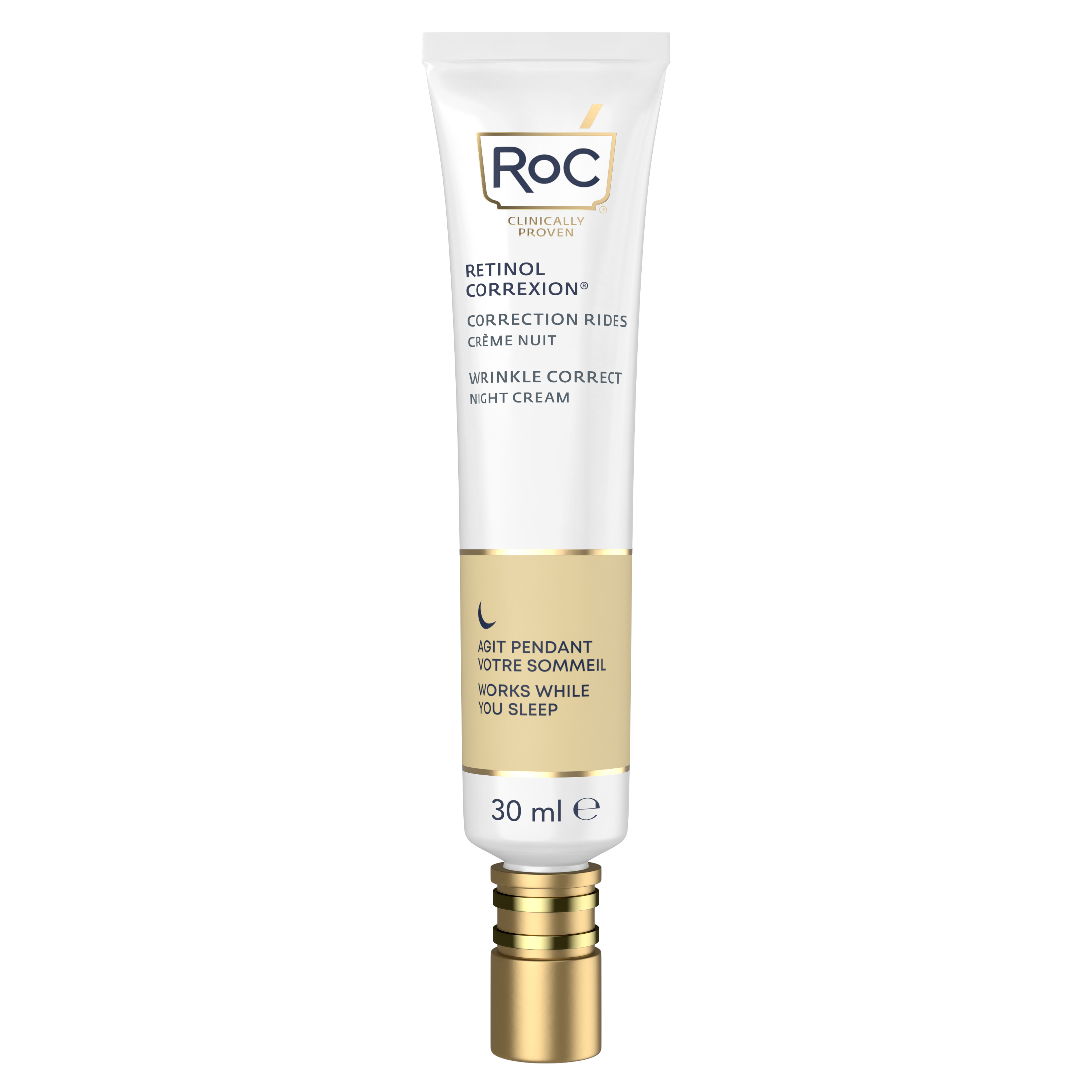Roc Retinol Correxion Wrinkle Correct Night Cream, Anti-Aging Retinol Moisturizer for Fine Lines, Wrinkles & Firming - 30ml