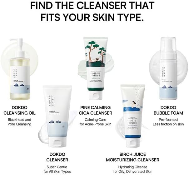 Round Lab 1025 Dokdo Cleanser - Gentle pH-Balanced Foam Cleanser with Deep Sea Water for Sensitive Skin 150ml