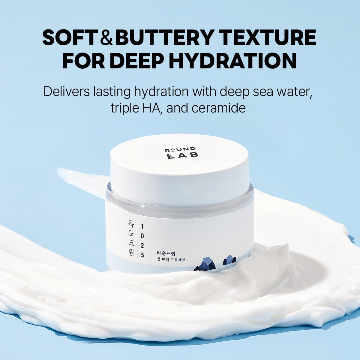 Round Lab 1025 Dokdo Cream, Ultra-Hydrating Korean Moisturizer with Deep Sea Water for Sensitive Skin 80ml