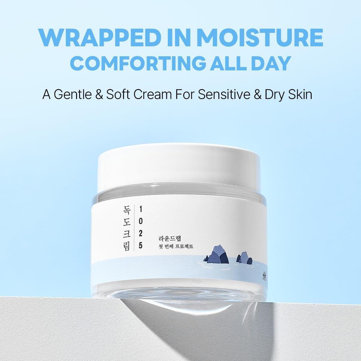 Round Lab 1025 Dokdo Cream, Ultra-Hydrating Korean Moisturizer with Deep Sea Water for Sensitive Skin 80ml