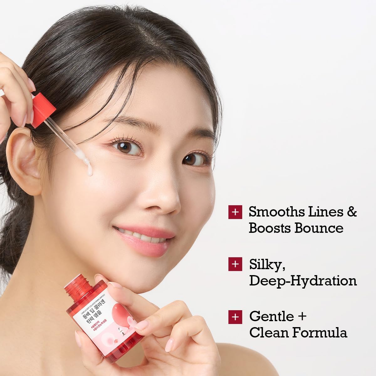 Round Lab Camellia Deep Collagen Firming Ampoule - Anti-Aging Serum with Hydrolyzed Collagen & Camellia for Firm, Youthful Skin 30ml