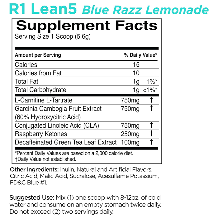 Rule 1 Lean Powder Blue Razz Lemonade 30 Servings