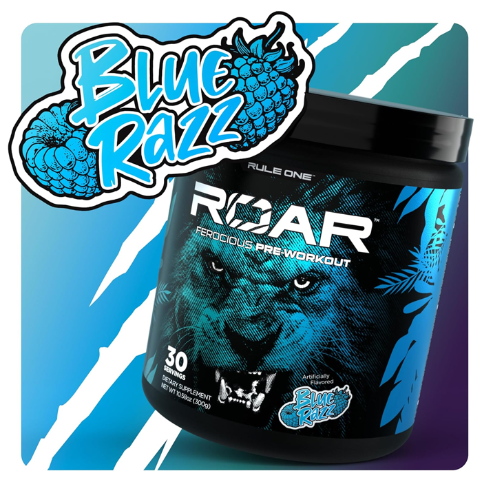 Rule 1 R1 Roar Pre-Workout Blue Razz 30 Serve
