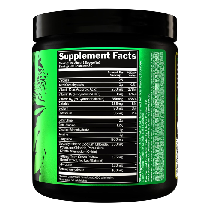 Rule 1 R1 Roar Pre-Workout Lemon Lime 30 Serve
