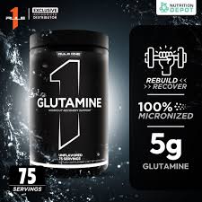 Rule 1 Glutamine Unflavored Powder 75 Servings, 100% Pure L-Glutamine Amino Acid Supplement, 398g