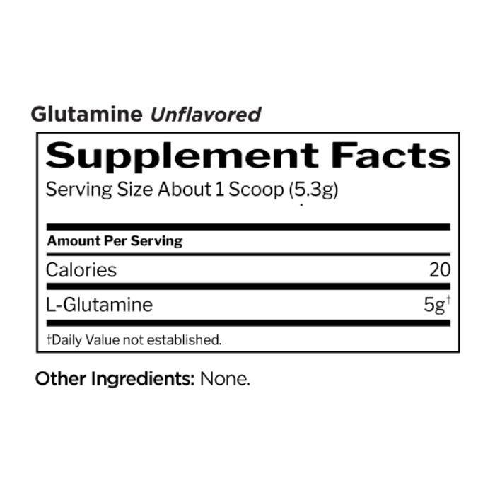 Rule 1 Glutamine Unflavored Powder 75 Servings, 100% Pure L-Glutamine Amino Acid Supplement, 398g