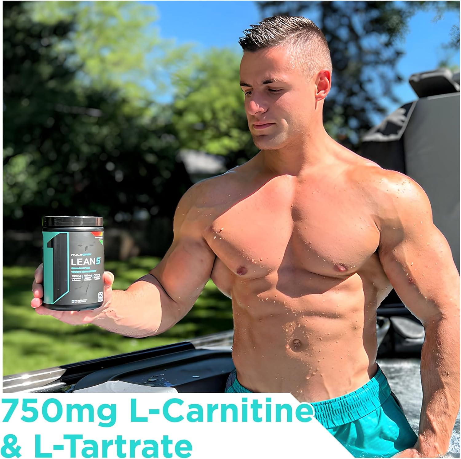 Rule 1 Lean 5 Tropical Rush Fat Metabolism & Energy Support Powder 60 Servings, 336g