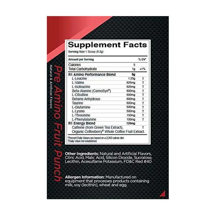Rule1 Pre Amino 30 Servings Fruit Punch