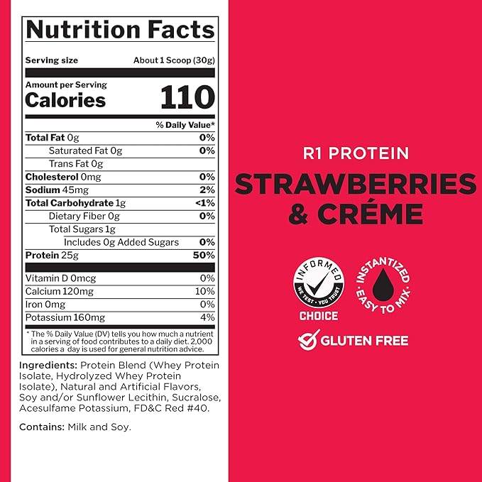 Rule1 Protein 76 Servings Strawberry &  Creme 4.89 Lb