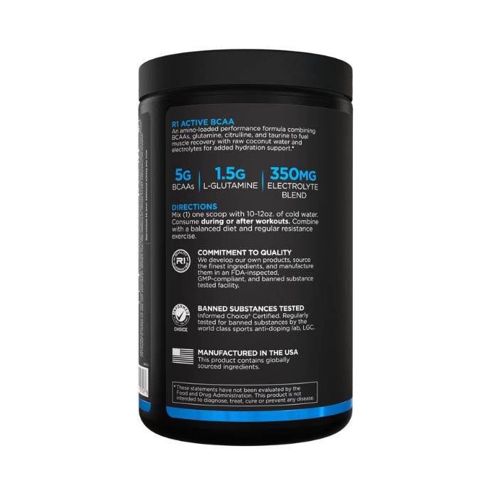Rule 1 Active BCAA Orange Amino Acid & Electrolyte Hydration Powder 30 Servings, 375g