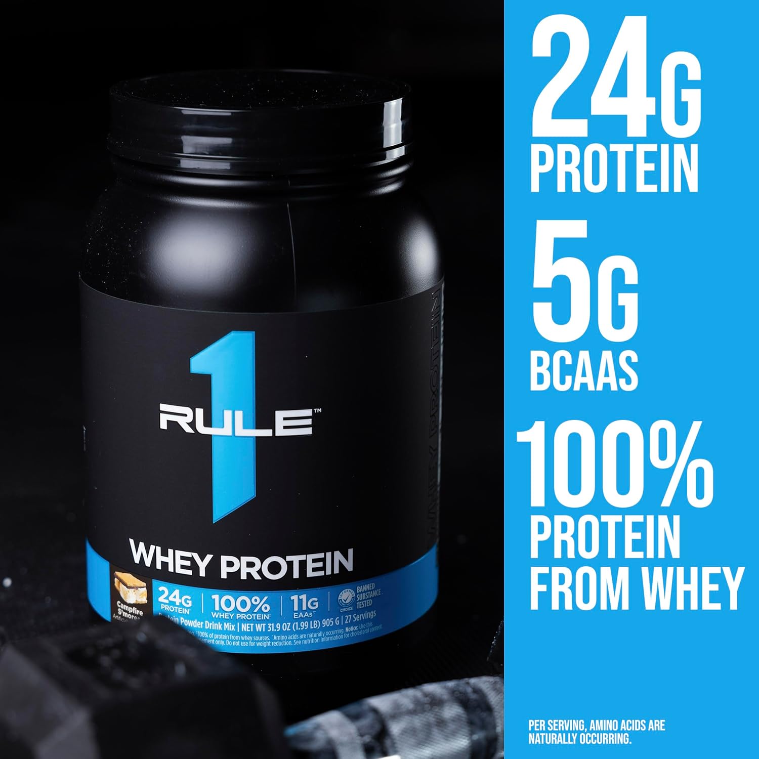 Rule1 Whey Blend 28 Servings Chocolate Peanut Butter  2.09 Lb