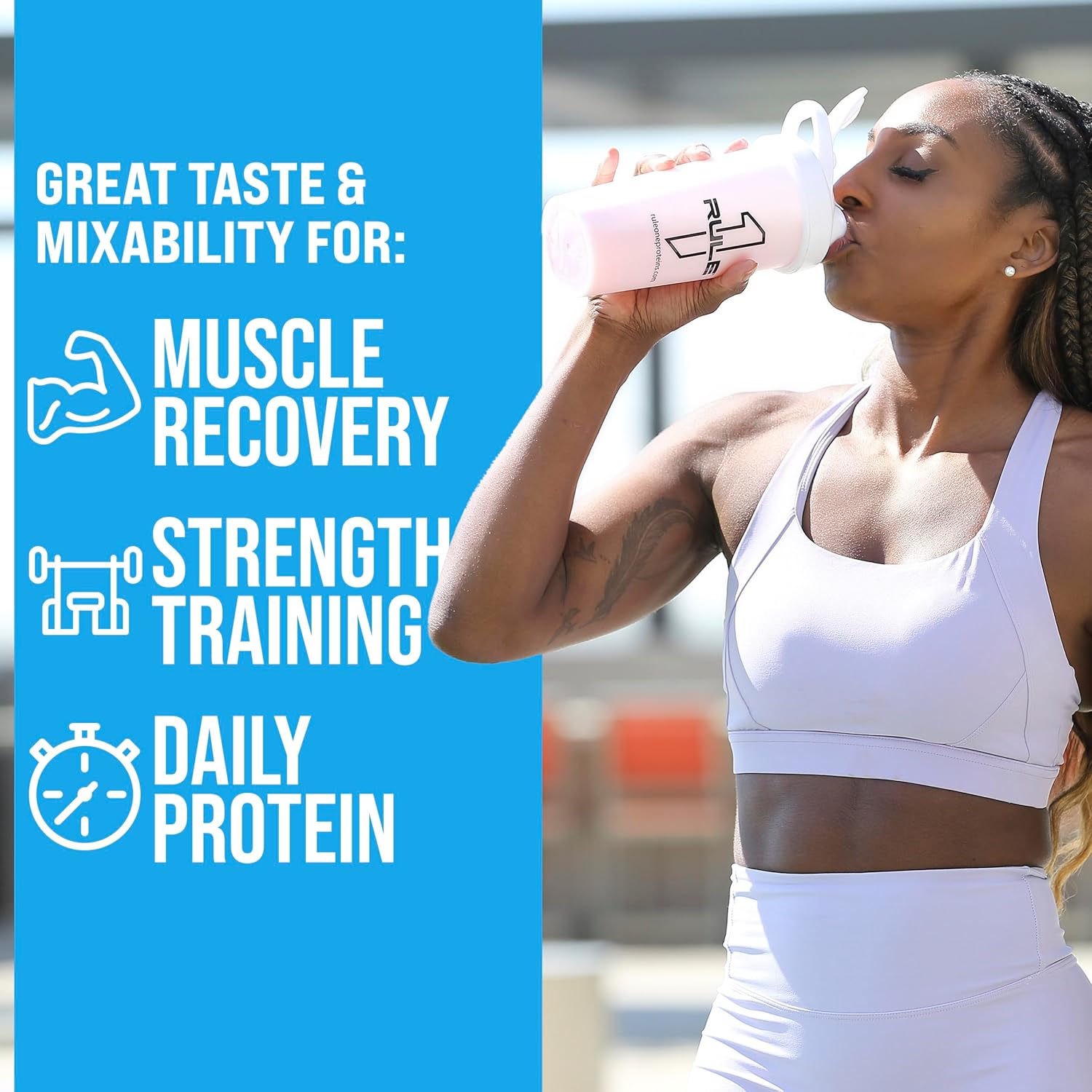 Rule 1 Whey Blend Chocolate Powder, 24g Protein & 5.5g BCAAs Per Serving, 10.03lb Bag