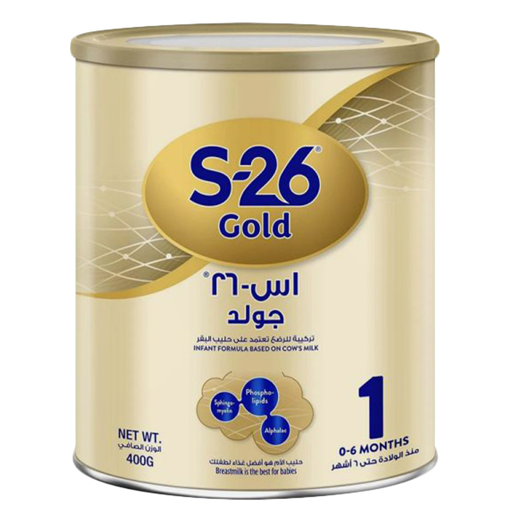 S-26 Gold Stage 1 Infant Formula, 0-6 Months Baby Milk with DHA and Nutrilearn System, 400g