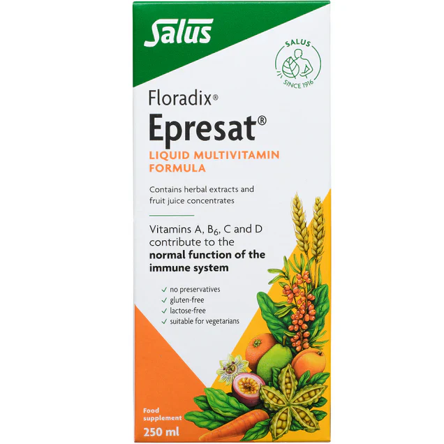 Salus Floradix Epresat Liquid Multivitamin, Immune and Energy Support Formula, 250ml