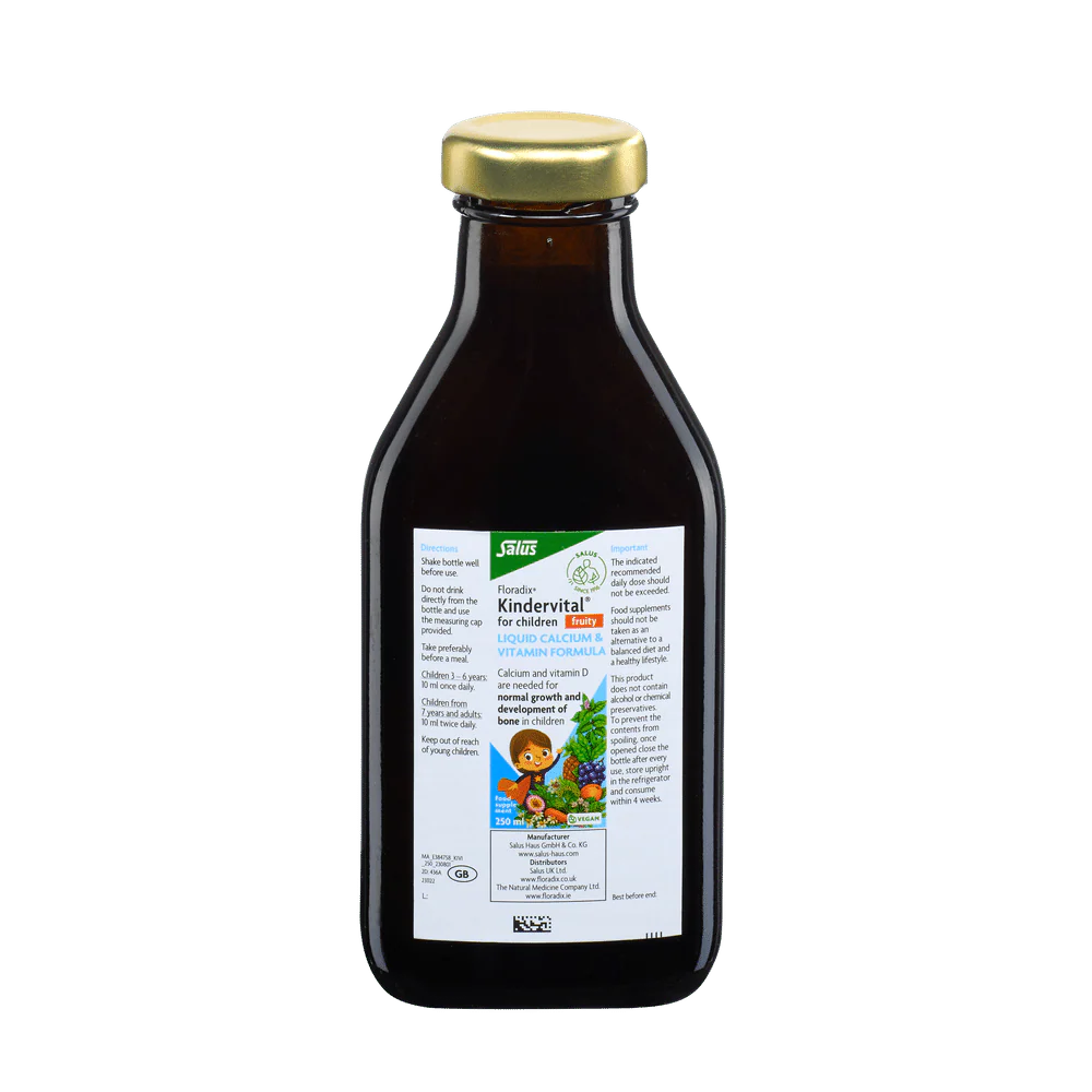 Salus Floradix Kindervital Children Liquid, Calcium & Multivitamin Formula for Children, 250ml