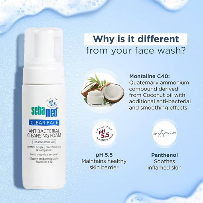 Sebamed Clear Face Anti Bacterial Foam 150 ml