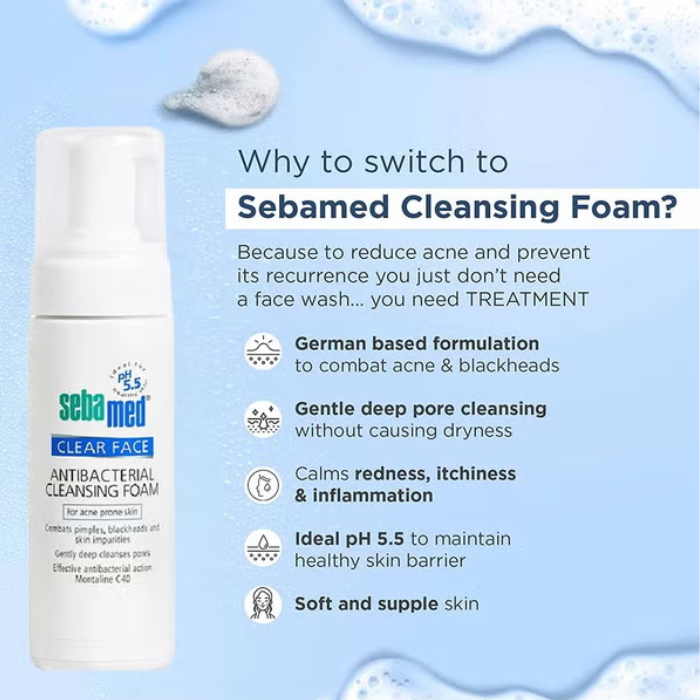 Sebamed Clear Face Anti Bacterial Foam 150 ml