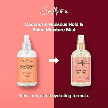 Shea Moisture Coconut & Hibiscus Hold & Shine Mist, Frizz Control and Hydrating Curl Spray, 237ml