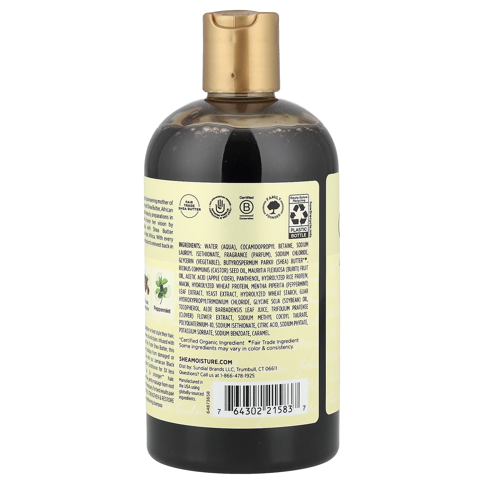 Shea Moisture Jamaican Black Castor Oil Strengthen & Restore Shampoo Repair and Nourish, 384ml
