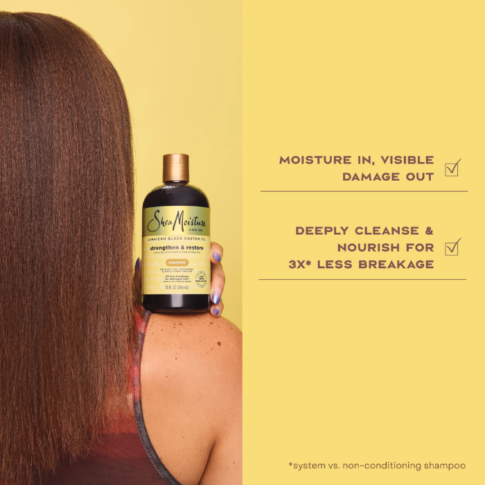 Shea Moisture Jamaican Black Castor Oil Strengthen & Restore Shampoo Repair and Nourish, 384ml