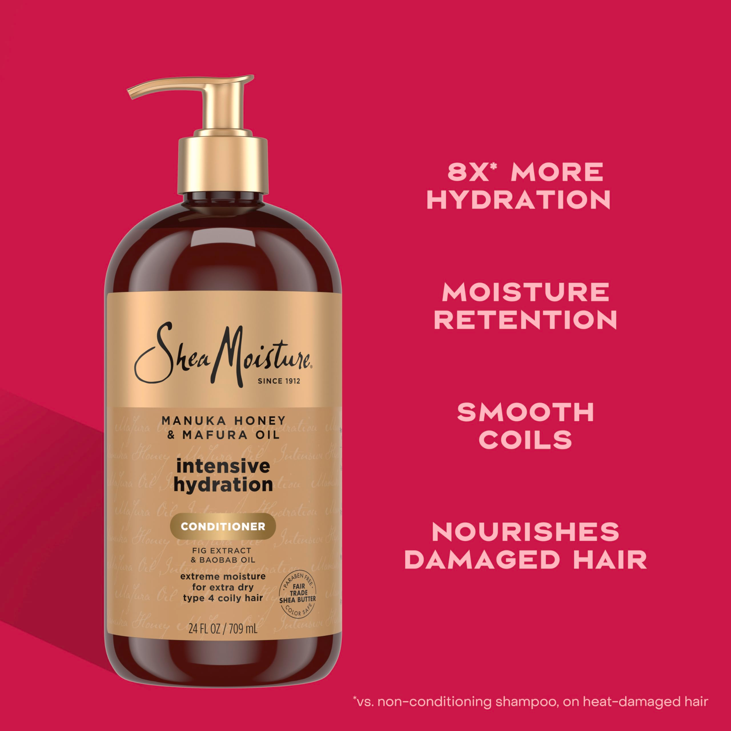 Shea Moisture Manuka Honey and Mafura Oil Conditioner, Intensive Hydration and Detangling, 384ml