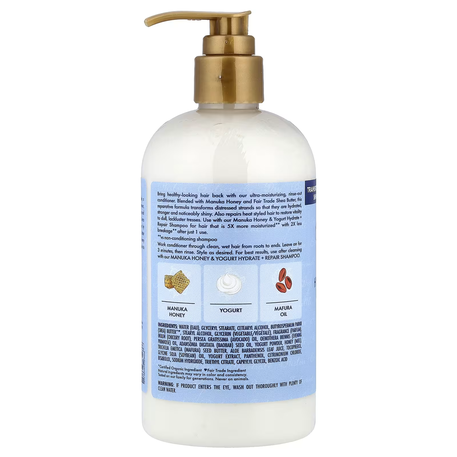 Shea Moisture Manuka Honey and Yogurt Conditioner, Hydrate and Repair Moisturizing Hair Care, 384ml