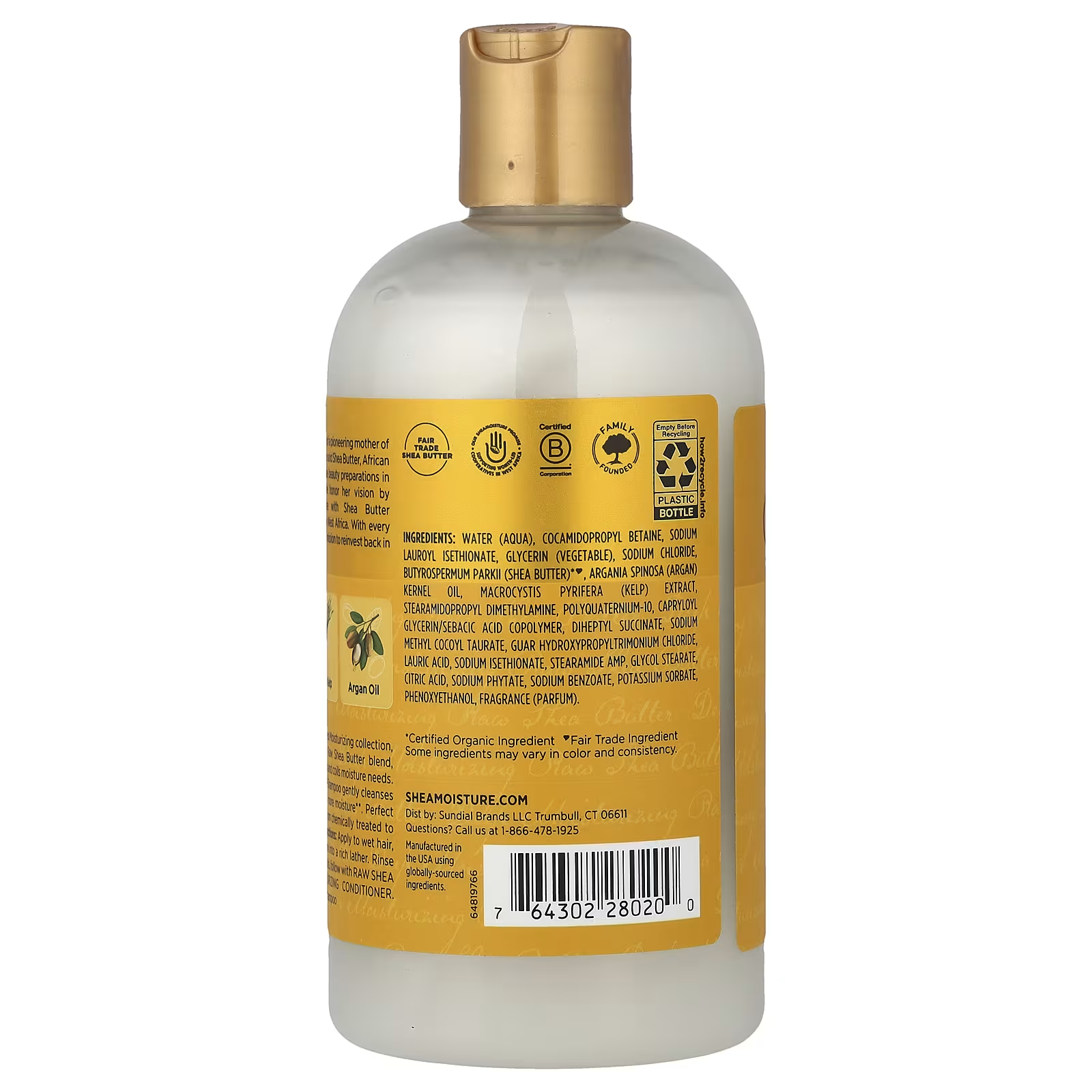 Shea Moisture Raw Shea Butter Deep Moisturizing Shampoo Sulphate-Free Cleanser for Dry and Transitioning Hair - 384ml