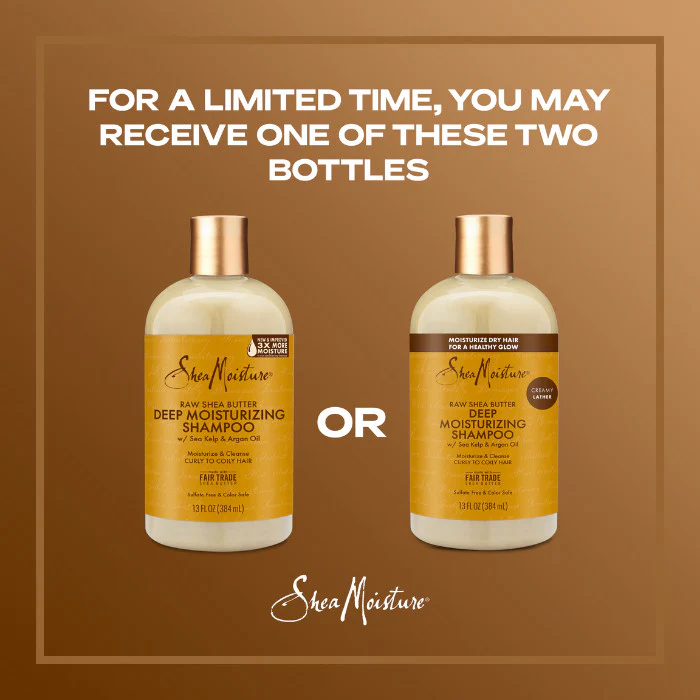 Shea Moisture Raw Shea Butter Deep Moisturizing Shampoo Sulphate-Free Cleanser for Dry and Transitioning Hair - 384ml