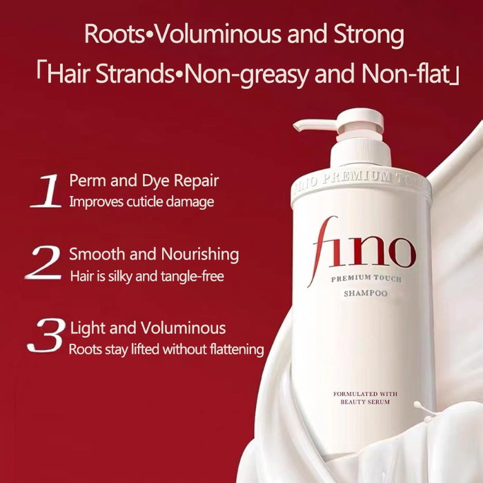Shiseido Fino Premium Touch Beauty Serum Shampoo, Moisturizing Repair for Dry, Damaged Hair - 550ml