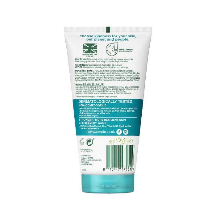 Simple Daily Skin Detox Purifying Gel Wash 150ml