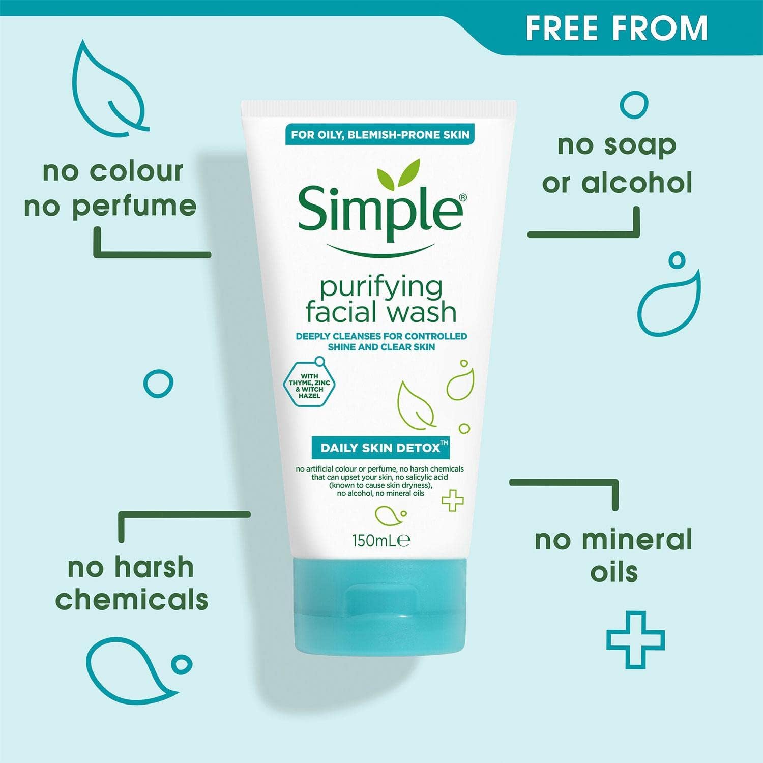 Simple Daily Skin Detox Purifying Gel Wash 150ml