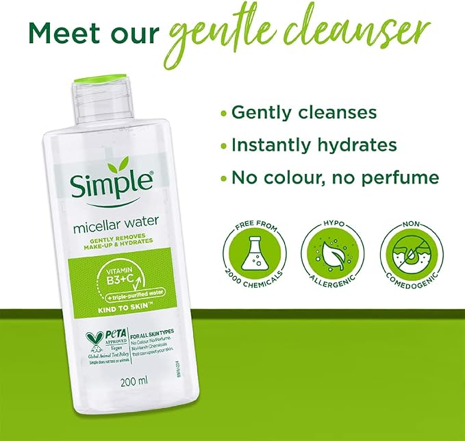Simple Kind To Skin Micellar Cleansing Water 200ml