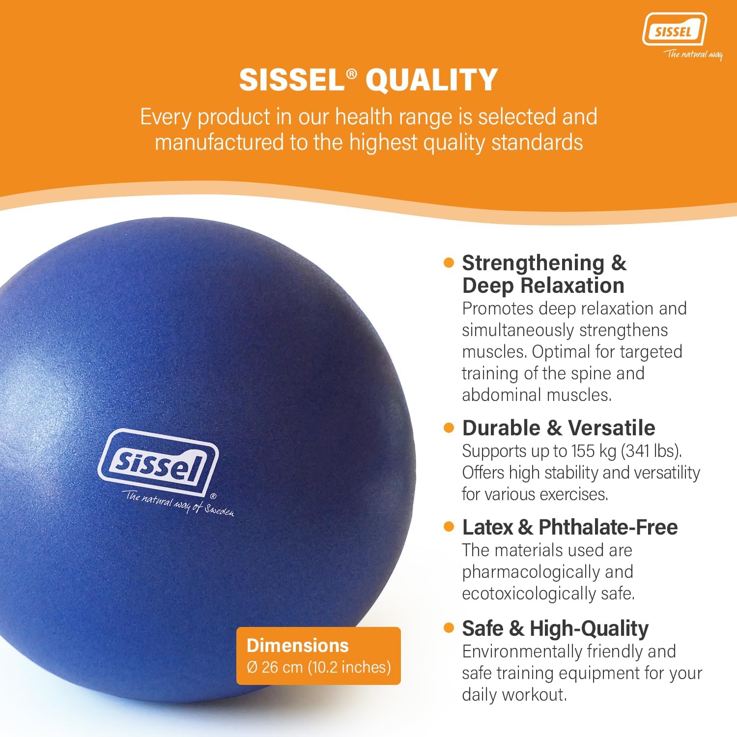 Sissel Pilates Soft Ball Blue- Dia26Cm