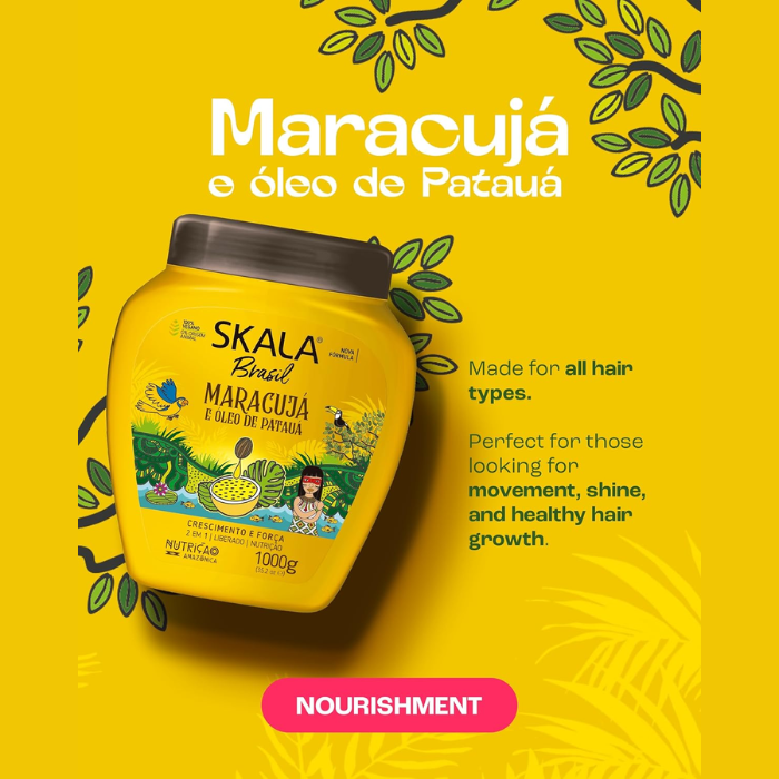 Skala Brasil Maracuja & Pataua Oil 2 In 1 Cream, Growth, Strength and Nourishment for All Hair Types – 1000g
