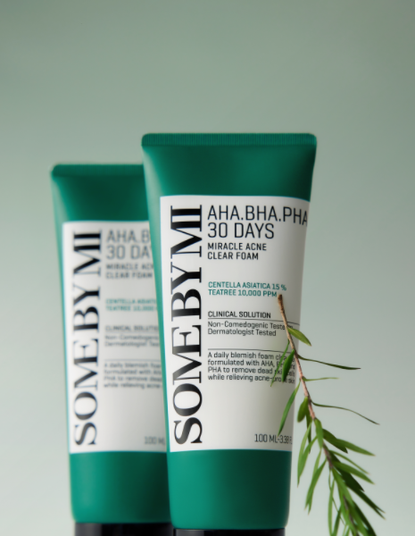 Some By Mi AHA BHA PHA 30 Days Miracle Acne Clear Foam, Daily Deep Cleanser for Acne & Sebum Control - 100ml