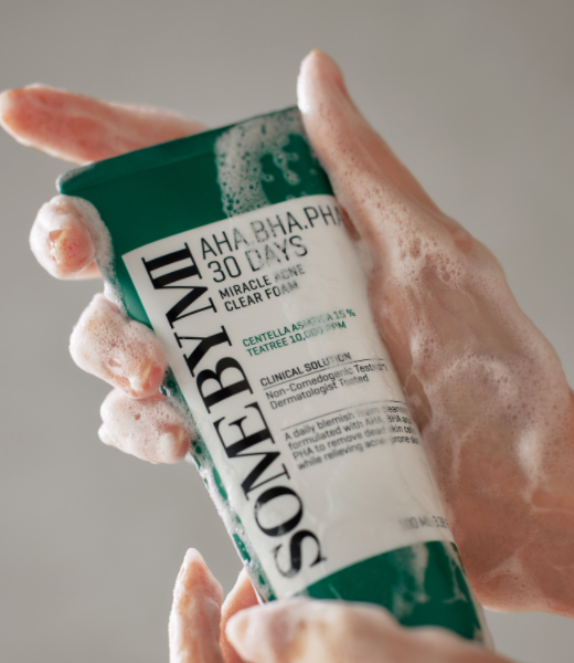Some By Mi AHA BHA PHA 30 Days Miracle Acne Clear Foam, Daily Deep Cleanser for Acne & Sebum Control - 100ml