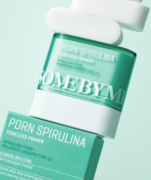 Some By Mi PDRN Spirulina Poreless Primer Stick, Matte Finish, Pore Blurring and Sebum Control, 10g