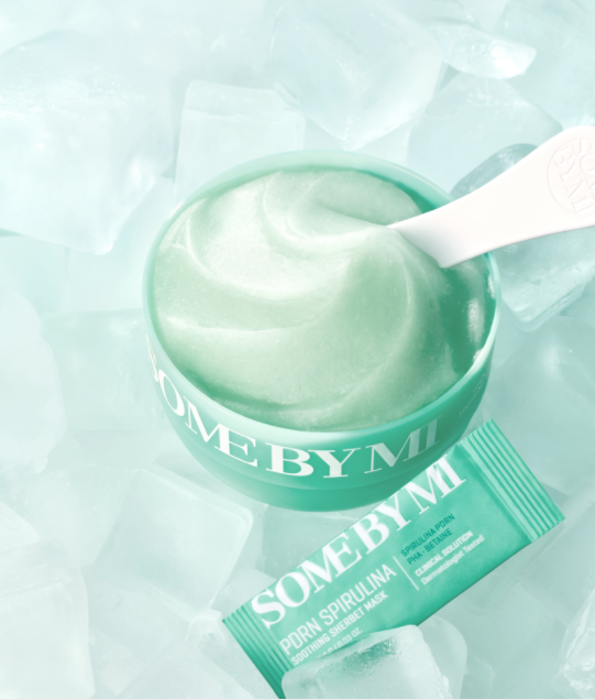 Some By Mi PDRN Spirulina Soothing Mask 1g, Cooling Sherbet Wash-Off Mask for Calm, Hydrated Skin, 10 Sticks