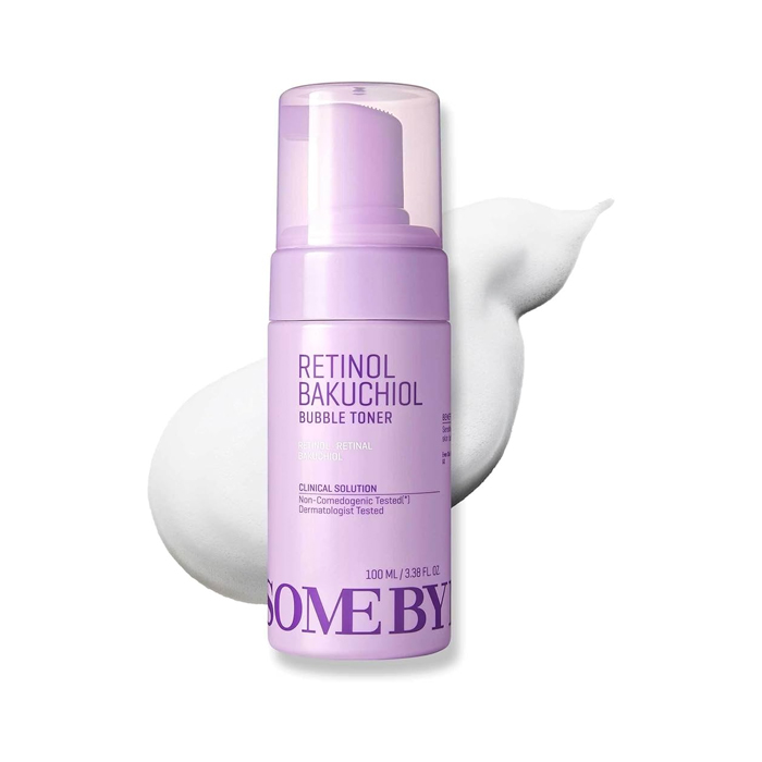 Some By Mi Retinol Bakuchiol Bubble Toner, Pore Refining, Anti-Aging & Skin Smoothing Microbubble Toner, 100ml