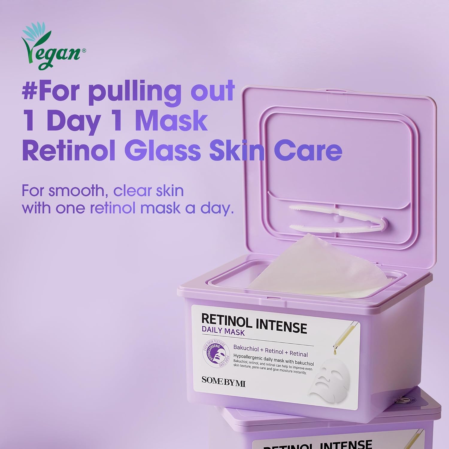 Some By Mi Retinol Intense Daily Sheet Mask, Retinol, Retinal & Bakuchiol for Anti-Aging and Hydration - 30s
