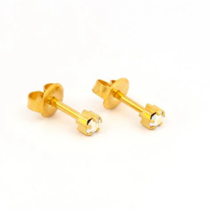 Studex Gold Plated Regular Tiffany AB Crystal Card R115y