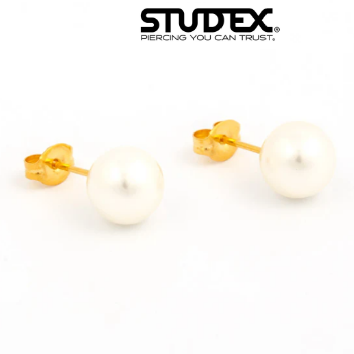 Studex Sensitive Gold Plated 8MM White Pearl S678