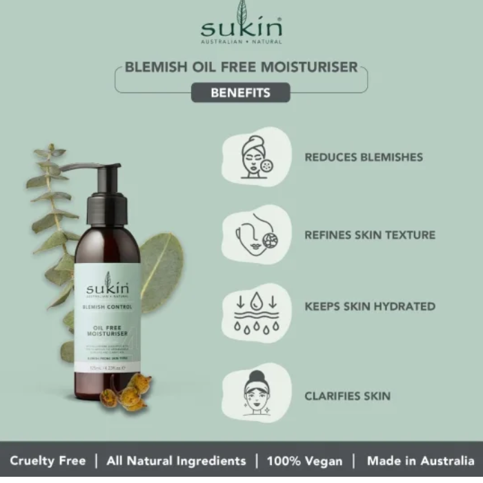 Sukin Blemish Control Oil Free Moisturiser 125 ml