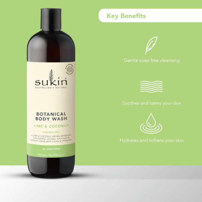 Sukin Botanical Body Wash - Lime & Coconut 500 ml
