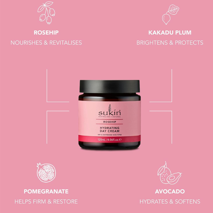 Sukin Hydrating Day Cream Rose Hip Oil 120 ml