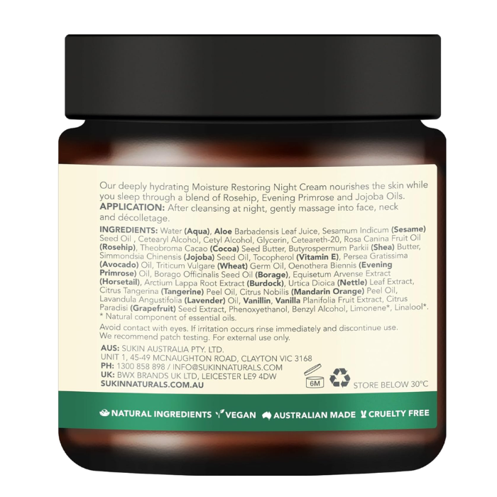 Sukin Moisture Restoring Night Cream 120 ml