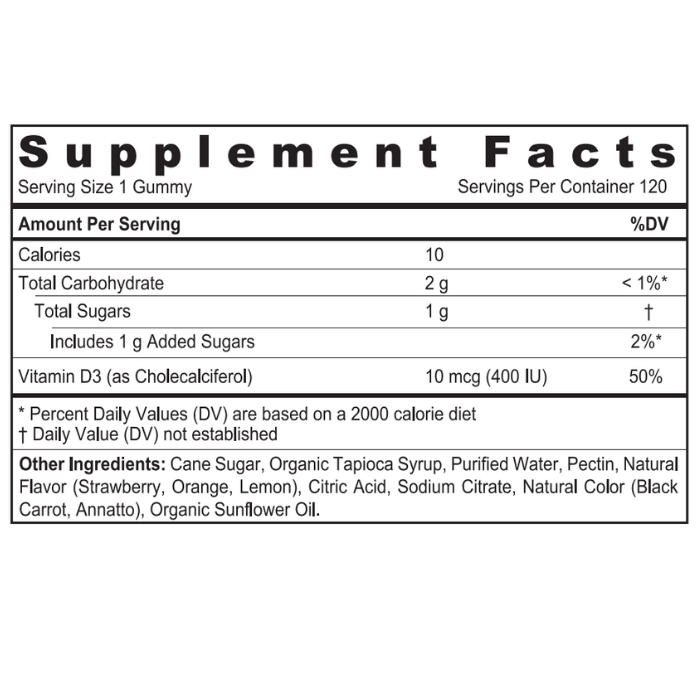 Sunshine N Cool Gummies Kids Vitamin D3 120'S Gummies