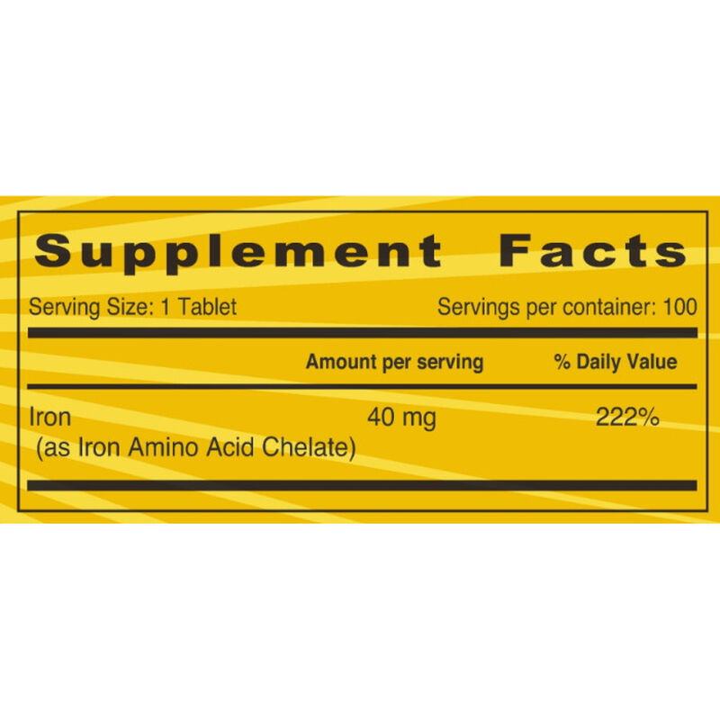 Sunshine Nutrition High Potency Iron 40Mg Tabs 100s
